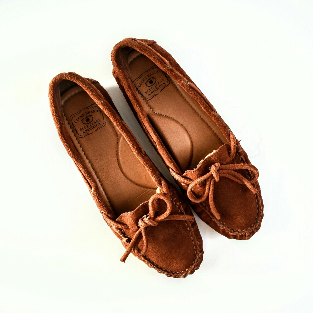 Lucky Brand Suede Moccasins Brown